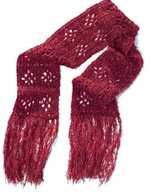 Crochet Scarf, Colored Jules Wool on the Web