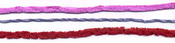 image of chenille yarns