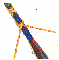 photo of cross braid in yarn